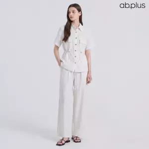 [ab.plus] 린넨 블랜드 스트라이프 셔츠 팬츠 세트 (LSA2MBA2A)