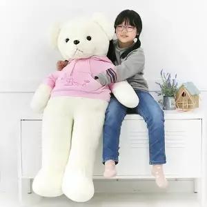 (선택 러블리 후드 베어 인형 핑크(130cm))러블리 후드 베어 인형 핑크130cm 곰인형 대형곰인형 여자친구선