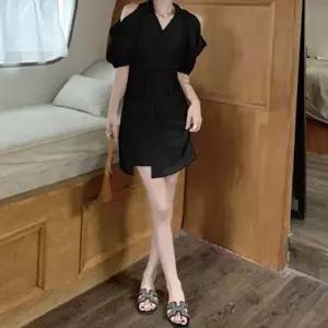 미니원피스 여름옷 하이웨스트디자인 트임 랩바스트-WD64CCE