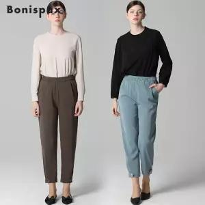 [보니스팍스][보니스팍스(Bonispax)] 밑단 비조 장식 배기 팬츠 (택가격 99000원)