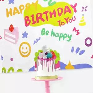 대형 패브릭 포스터 딸기케이크 패브릭아트 생일파티가랜드