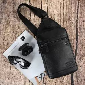 고품질 데일리 맨스 모던 픽 가죽 슬링백 힙색 남성패션가방 남성크로스백 (WB3BA8A)