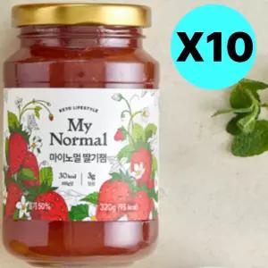 마이노멀 저당 저칼로리 딸기잼 국산 과일잼 320g X10 BNS