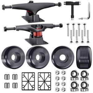 지즈모 스케이트보드 트럭, 7.75-8인치 데크, 휠 52mm, 베어링 ABEC-9, 패드, 하드웨어 도구 콤보 스타터 세트 장착