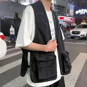 고품질 대학생 남자 캠퍼스 패션 조끼 여름 간절기 스트릿룩 대학생조끼 (WAD2BAD)