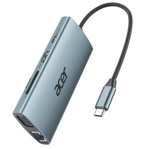 4k HDMI, 9-in-1 USB C to 이더넷 어댑터, 5Gbps USBA 3.0 도킹 스테이션, VGA 스플리터, SD 카드 리더, 맥북용 PD 100W 충전, Acer, 노트북, 등 다양한 기능을 갖춘 Acer 허브