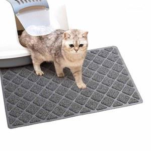 부미부 고양이 깔때기 매트 트래핑 프리미엄 내구성 PVC 패드, 23 x 14 인치, 청소하기 쉬운 미끄럼 방지 소변 방수 기능