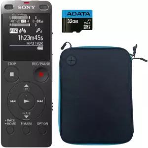 32GB 마이크로SD 및 하드 캐리 케이스가 내장된 USB 번들이 있는 소니 ICD-UX570 시리즈 디지털 음성