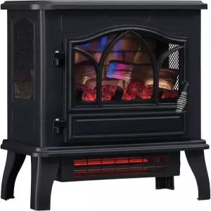 duraflame 3D 적외선 쿼츠 전기 벽난로 히터 블랙