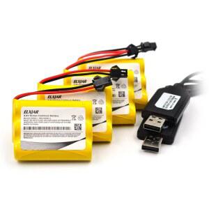 쿠니야드(4팩) 3.6V 800mAh AA Ni-CD E 및 SY-E571-003 SM-2P 더블 플러그 팩 배터리