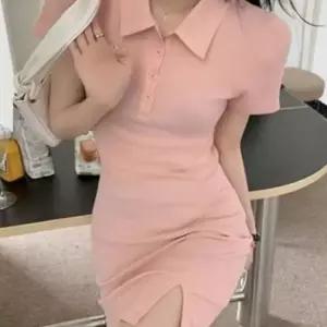 이쁘다요 여성 옆트임 미니원피스 카라 반팔