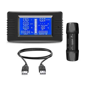 HiLetto PZEM-015 디지털 전류계 전압계 에너지 미터 DC8-120V 0-50A 배터리 용량 표시기 USB 션트 듀얼