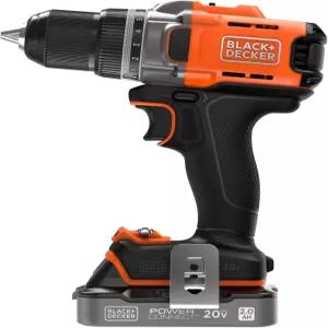블랙+데커 무선 드릴 드라이버 배터리 및 충전기 포함 파워 20V MAX POWERCONNECT BCD382DS1