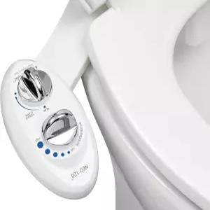 LUXE 비데 NEO 120 - 단일 노즐 자동 청소 변기용 비전기 부착 수압 조절 가능 후면 세척 흰색