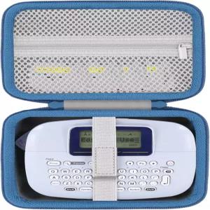 브라더 PT-M95 P-터치 모노크롬 라벨 메이커 및 테이프와 호환되는 바발 프린터 케이스 그레이 블루 지퍼