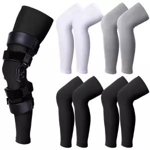 Sosation 8pcs 무릎 보호대 언더브레이어 보호대용 남성 허벅지 정강이 통기성 다리 대형