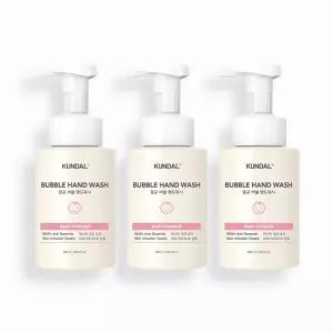 쿤달 퓨어 앤 세이프 버블 핸드워시 3구 세트 베이비파우더 300ml