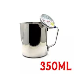온도계형밀크저그 온도계형 스팀피처 스텐저그 라운드형 350ml  [m159E70]