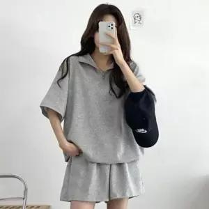 시밀러룩 루즈핏 널널한 반집업 데일리 아노락 집업 여성 셋트