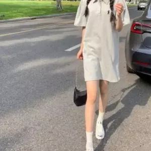 이쁘다요 원피스 여성 빅사이즈 치마 미니 카라 반팔 티 봄 여름
