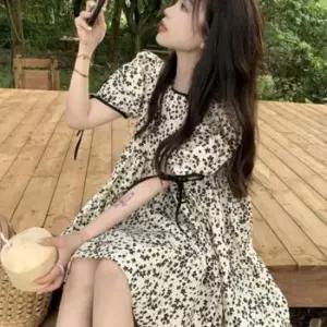 이쁘다요 귀여운 미니 나들이 패턴 여자 플라워 패션 원피스