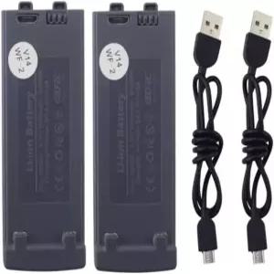 바다 점프 액세서리 2PCS 3.7V 1600mah 리튬 배터리 4D-V14 4DV14 항공 사진 쿼드콥터 RC 드론 배터리용 USB 충전 케이블 포함