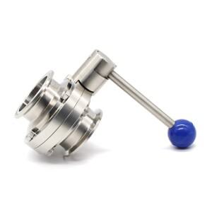 버터플라이 밸브 위생 트라이 클램프 클로버 풀 핸들 SS304 스테인레스 스틸 38mm 페룰 OD 50.5mm 홈브루 1