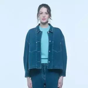 UNIT 루즈핏 셔츠형 데님 자켓 UFKWJA161NDENIM 3289095