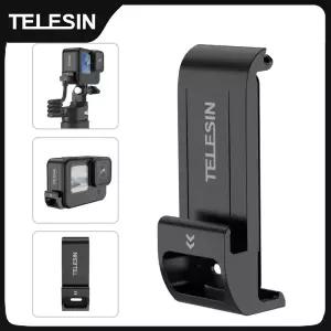 GoPro 12 Hero 11 10 9 용 TELESIN GoPro 12 Hero 11 배터리 용 방수 측면 커버 간편한 탈착식 Type-C 충전