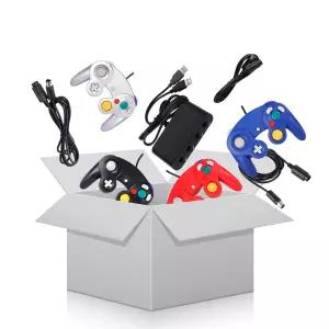 4개의 확장 코드와 S-witch PC Wii U 콘솔용 4포트 어댑터가 포함된 4팩 게임 큐브 컨트롤러 번들
