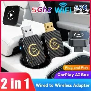 유선 카플레이 및 안드로이드 오토를 무선으로 연결하는 스마트 미니 박스 OEM 차량용 블루투스 50 WiFi