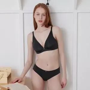 [NS홈쇼핑][Wonderbra] V넥 노와이어 브라팬티 2종세트 블랙 WBW4N32_T[36001439]