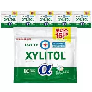 롯데 자일리톨 껌 알파 오리지날 리필 102g x 6개