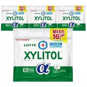 롯데 자일리톨 껌 알파 오리지날 리필 102g x 4개