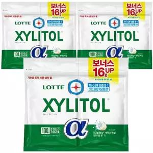롯데 자일리톨 껌 알파 오리지날 리필 102g x 3개