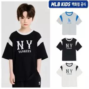 [MLB키즈](김해점)25SS 바시티 배색 레터 로고 티셔츠 7ATSV0253-41MGL