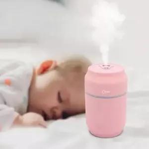 ( )USB 가습기 미니 가습기 선풍기 LED등 가습기 핑크