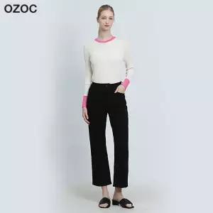[오조크(OZOC)] 절개라인 스트레이트 기모 팬츠 (택가격: 98000원)