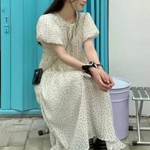 여성원피스여름패션 도트 패턴 원피스