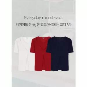 핫핑 [레이어드템/여리핏] 로라 펀칭 브이넥 나시 일체형 반팔 가디건