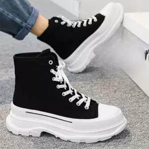 화이트 남자 미하라 키높이 2cm 블랙 패션 운동화 보드화