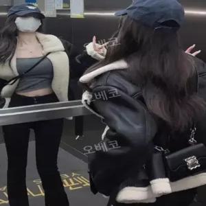 숏무스탕 스웨이드자켓 가죽재킷 뽀글이아우터 여자패션 데일리 캐주얼 루즈핏
