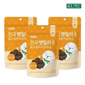 건국펫간식 강아지 펫밀리츄 장 소화 건강 포스트바이오틱스 80g x 3봉