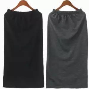 셀럽하우스 면 일자 활동성 H라인 여자 롱 스커트 옆트임 치마