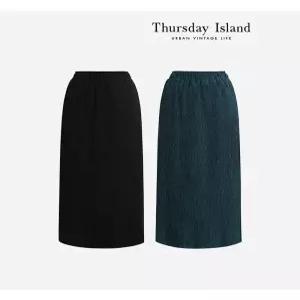 써스데이아일랜드Thursday Island 벨벳 크링클 롱 스커트T236MSK531W2534599