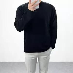 [엠클로]남자 오버핏 데끼 돌돌이 라운드 무지 니트 긴팔티셔츠 6컬러
