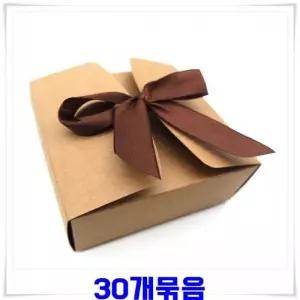 갈색 선물 종이 상자 포장 가방 리본 골판지 엽서 12x12x5cm