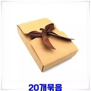 갈색 선물상자 리본 선물 포장 크리스마스 쿠키 간식 사탕