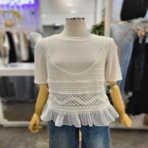 [밸리걸]밸리걸 쉬폰 배색 크로쉐 뷔스티에 503890
