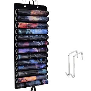 PLAYMAT 홀더 MTG용 튜브 보관 가방 투명 플라스틱 슬롯이 있는 12 게임 매트 튜브 TCG CCG RPG 매트용 휴대용 정리함 케이스 블랙